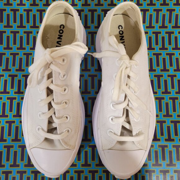 CONVERSE Platform White Canvas Sneaker Size 8.5 - Picture 6 of 12